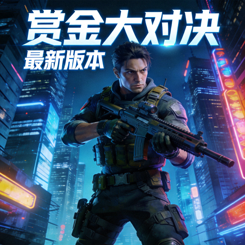 赏金大对决最新版本主视觉，赏金猎人于都市战场中蓄势待发